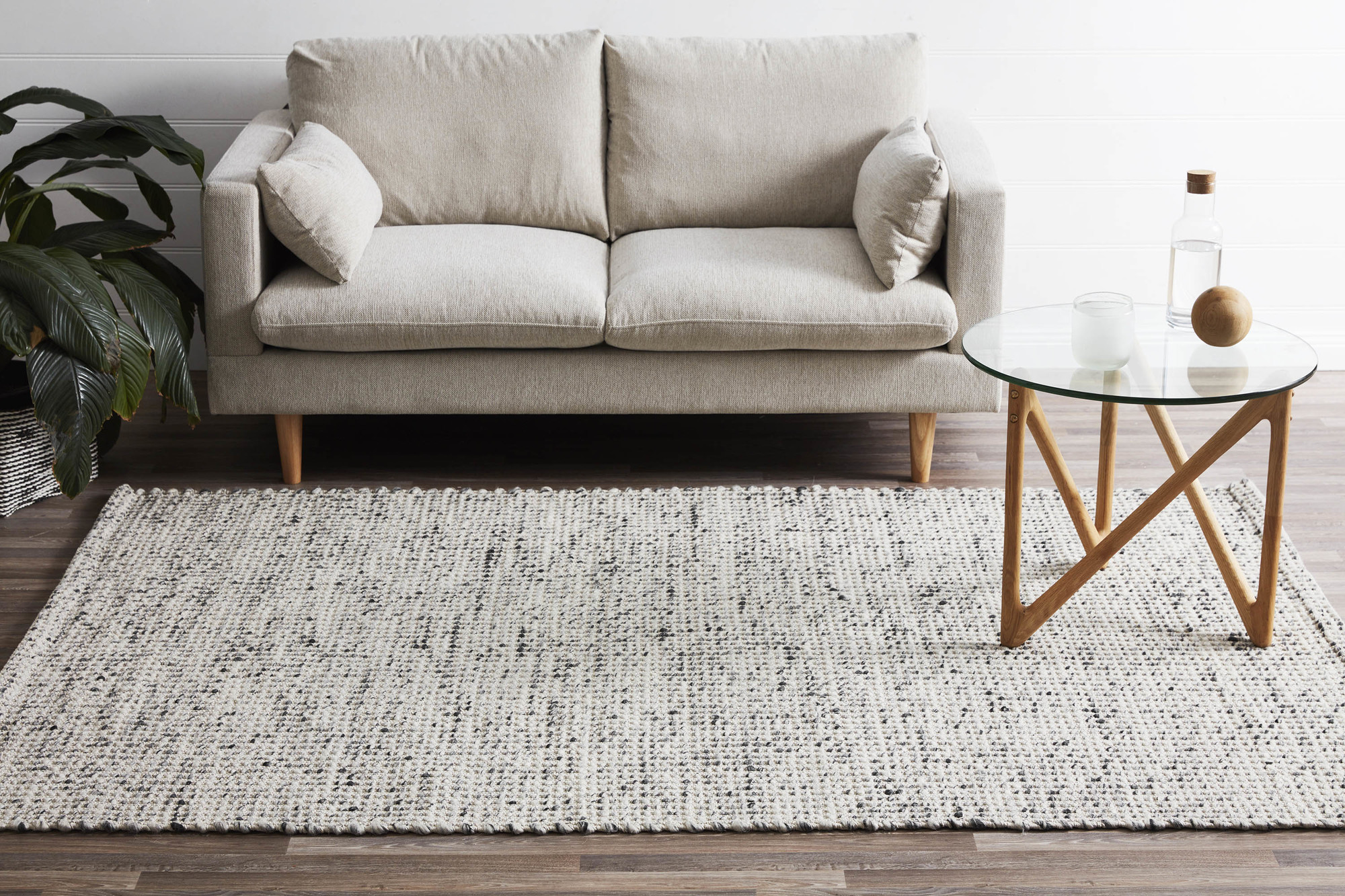 NEW Elias Scandinavian Style Wool and Jute Natural Rug