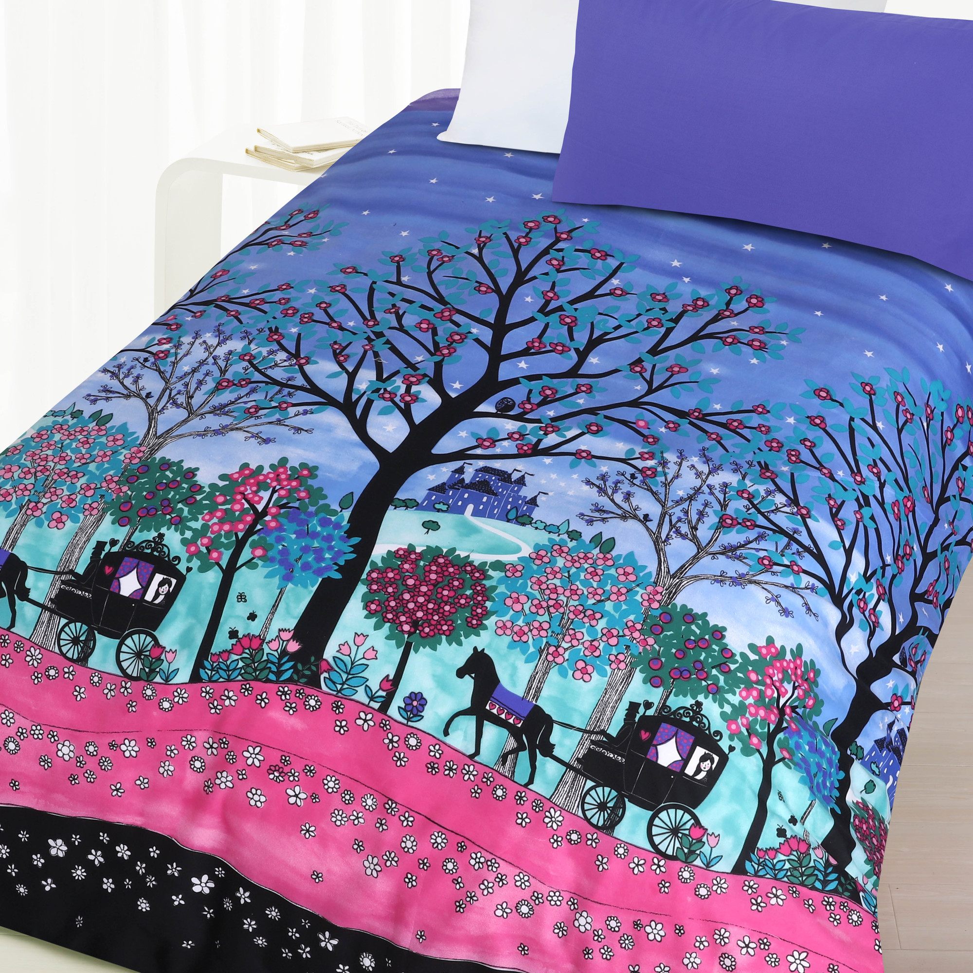 NEW Enchanted Forest Glow In The Dark Quilt Cover Set