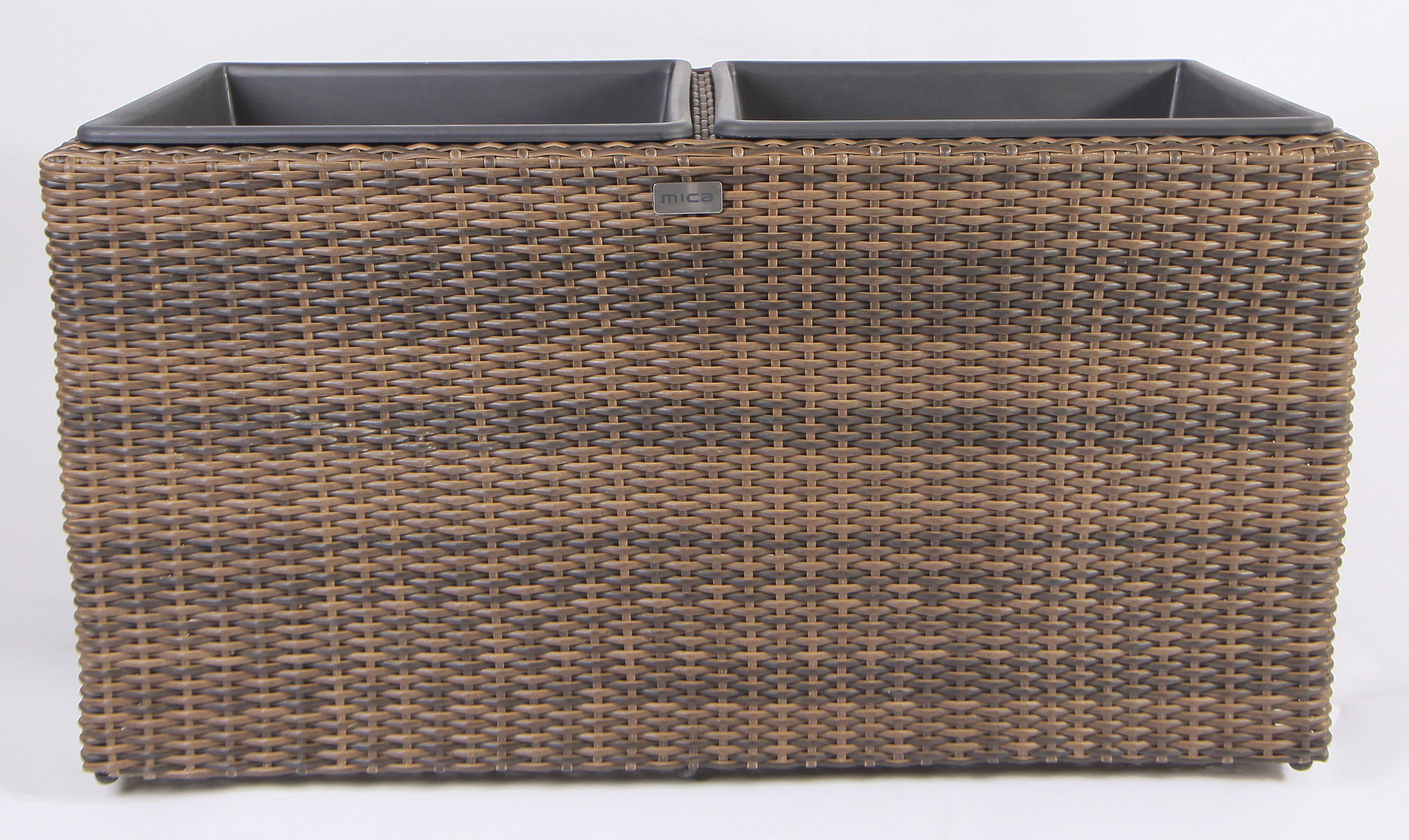 NEW Large Square Resin Wicker Planter with 2 Plastic Inlays eBay