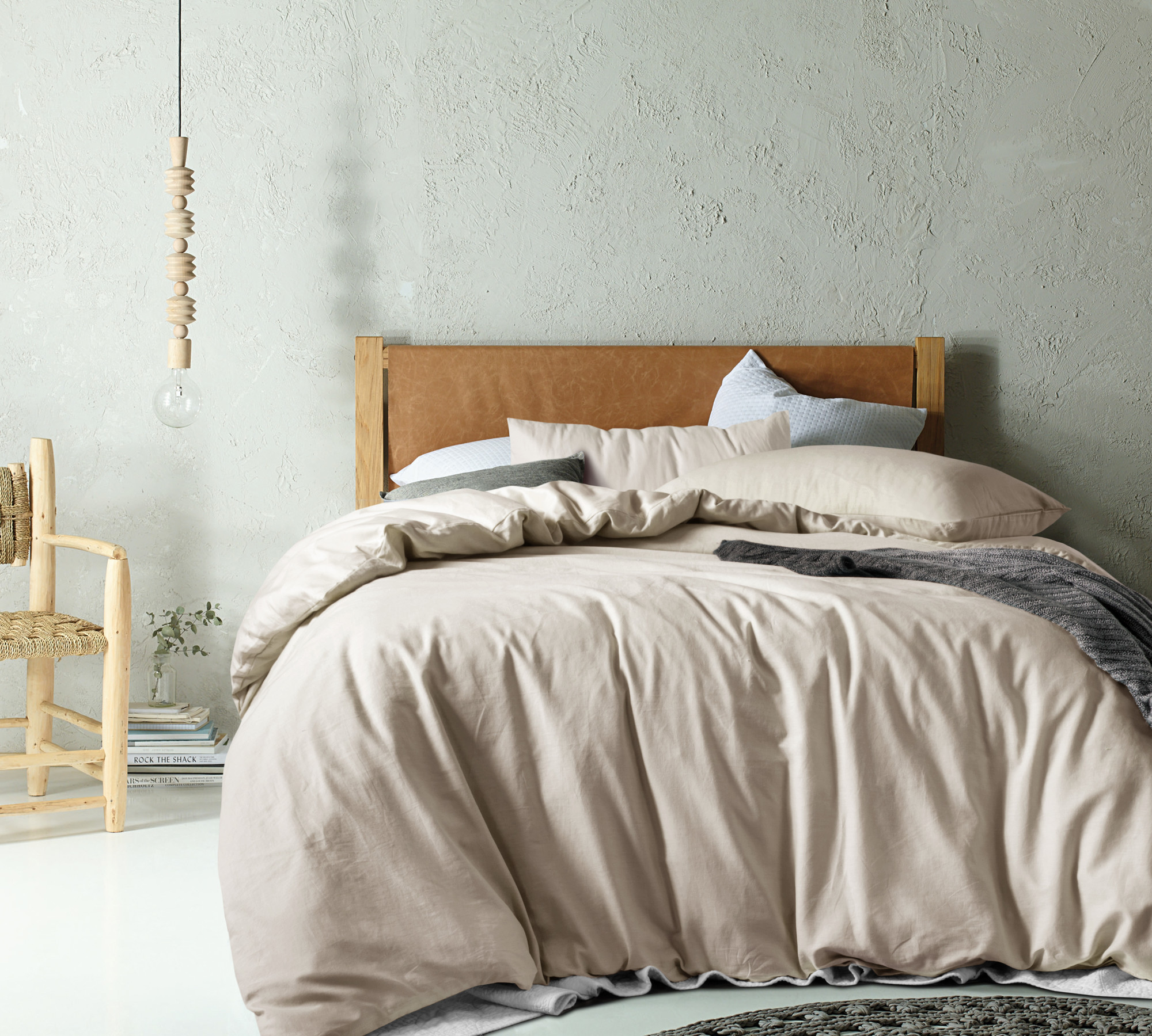 NEW Linen & Cotton Taupe Quilt Cover Set eBay