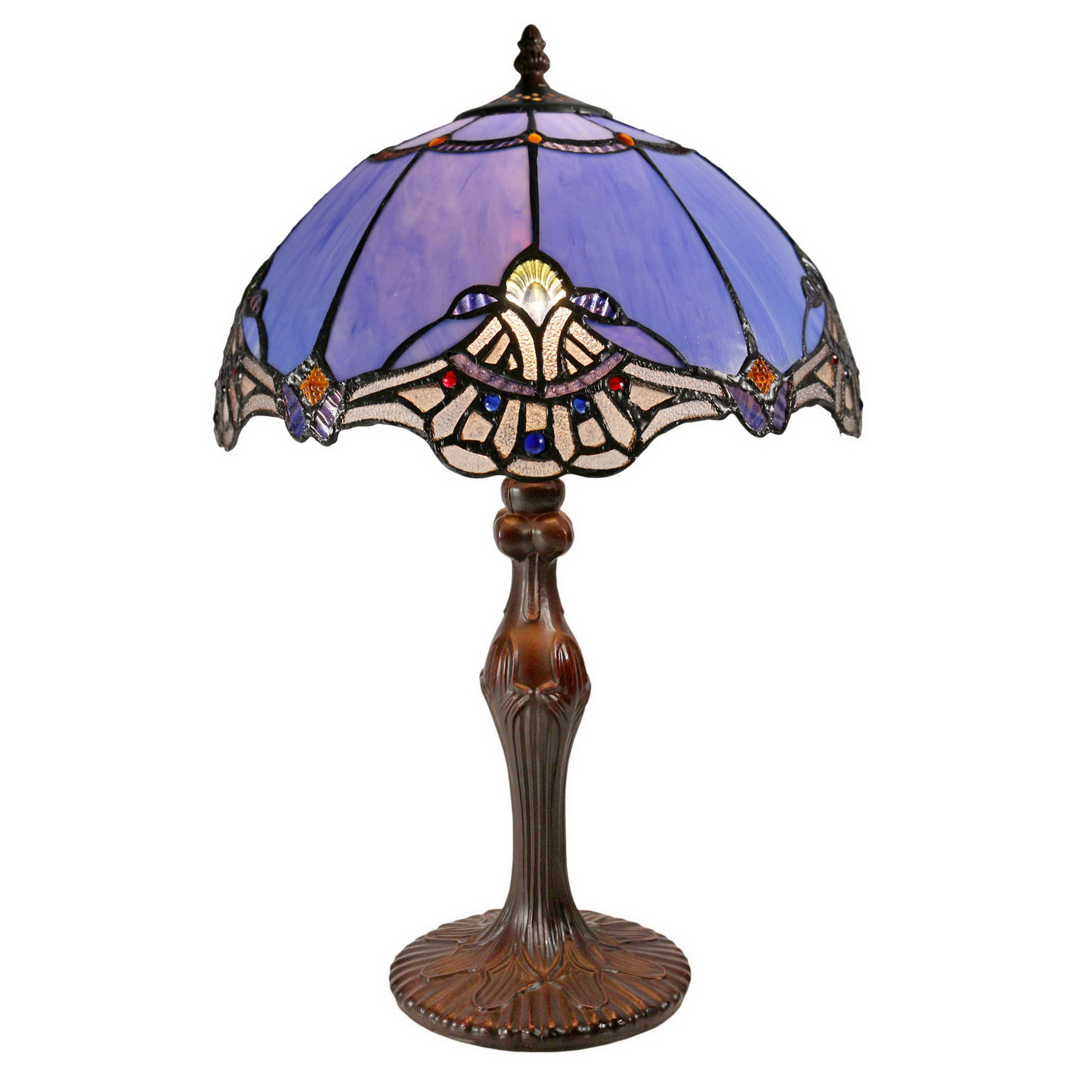 NEW Baroque Style Tiffany Leadlight Blue Stained Glass Desk Lamp eBay