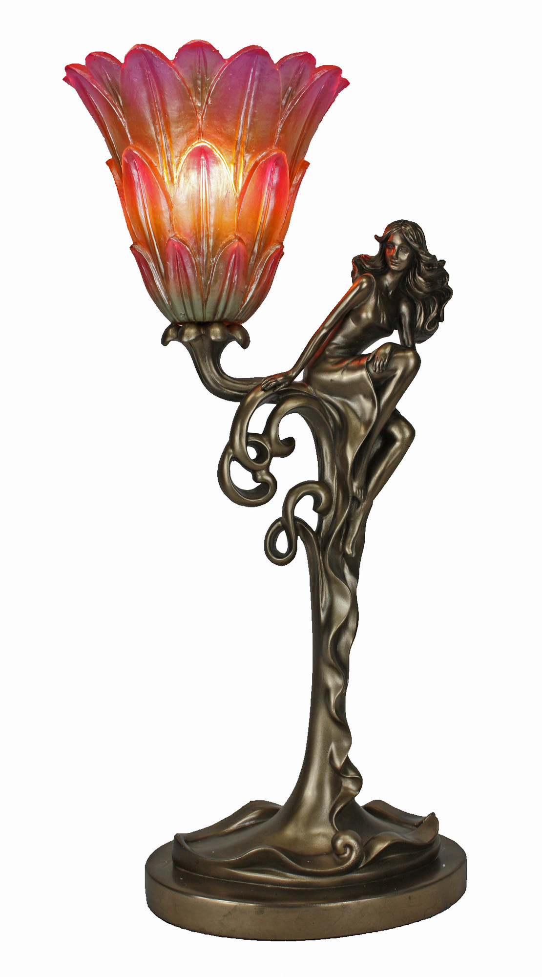 NEW Art Nouveau Lady Figure Upward Table Lamp