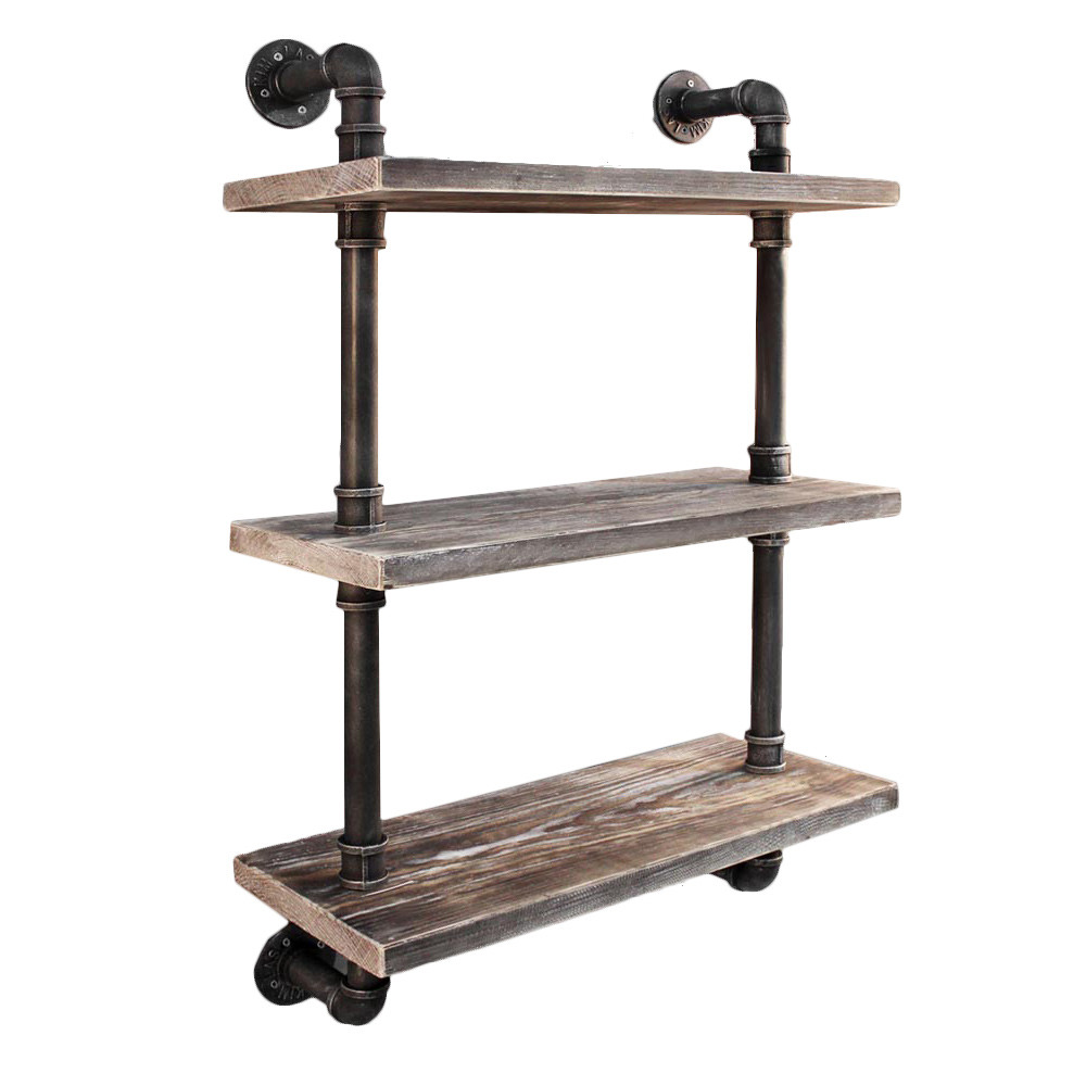 NEW Industrial Floating Pipe Wall Shelf eBay
