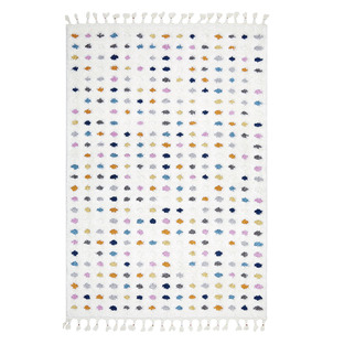 Soft Polka Mael Power-Loomed Shag Rug 