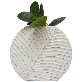 White Curved Textured Vase 