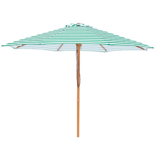 3m Striped Timber-Look Aluminium Market Umbrella 