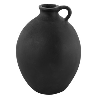Matte Black Ecomix Vase with Handle 
