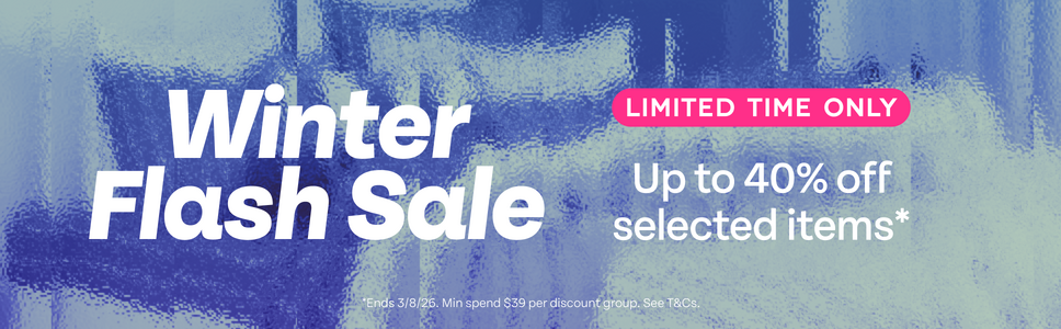 Winter Flash Sale. Limited Time Only. Up to 40% off selected items.