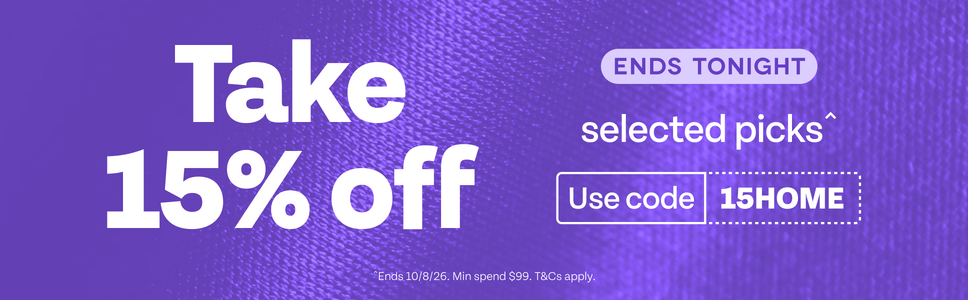 Ends Tonight. Take 15% off selected picks. Use code HOME
