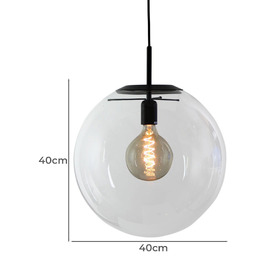 Clear glass globe pendant light deals replacement