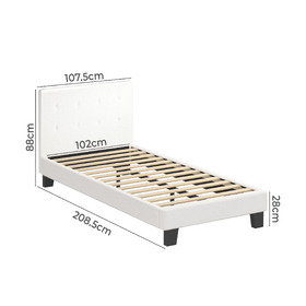 White Quiton Boucle Platform Bed