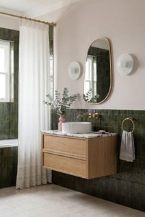 Oak & Green Bathroom
