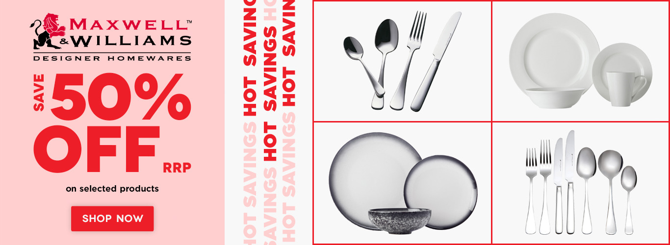 Maxwell & Williams dinner sets & cutlery sets 50% off
