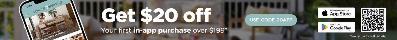 Get $20 off your first in-app purchase over $199 app sign up banner. Use code: 20app