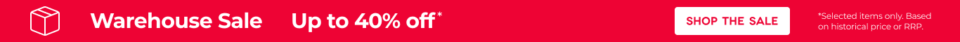 Warehouse Sale, up to 40% off