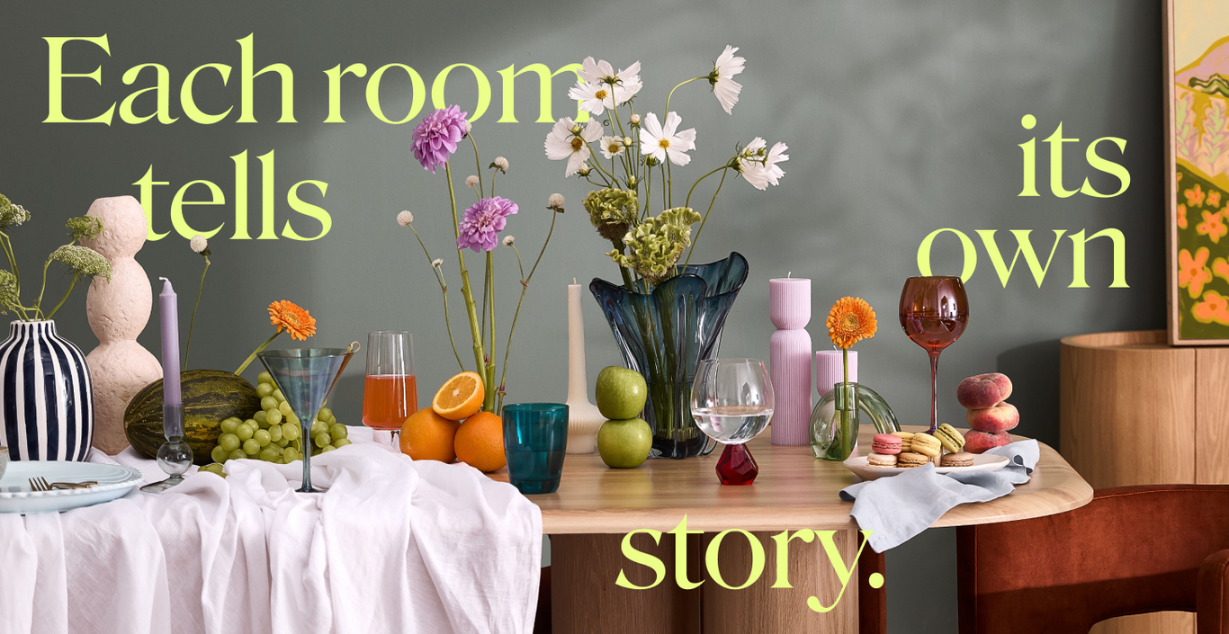 Image of a dining table with homewares.