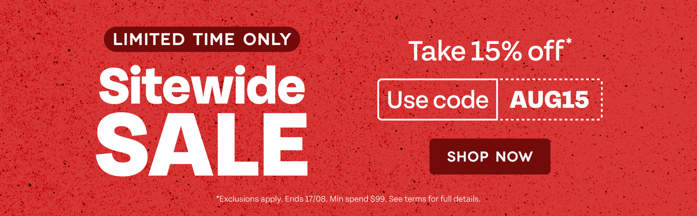 Limited Time Only. Sitewide Sale take 15% off. Use code AUG15