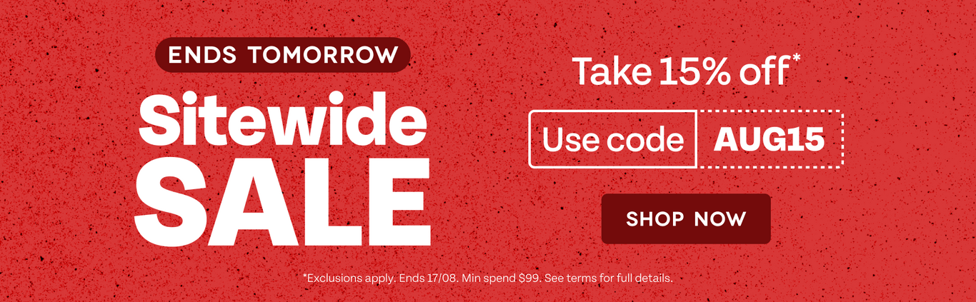 Ends Tomorrow. Sitewide Sale take 15% off. Use code AUG15
