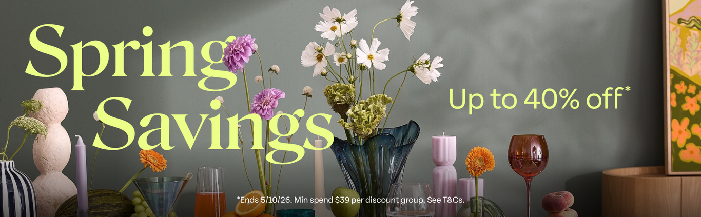 Spring Savings. Up to 40% off