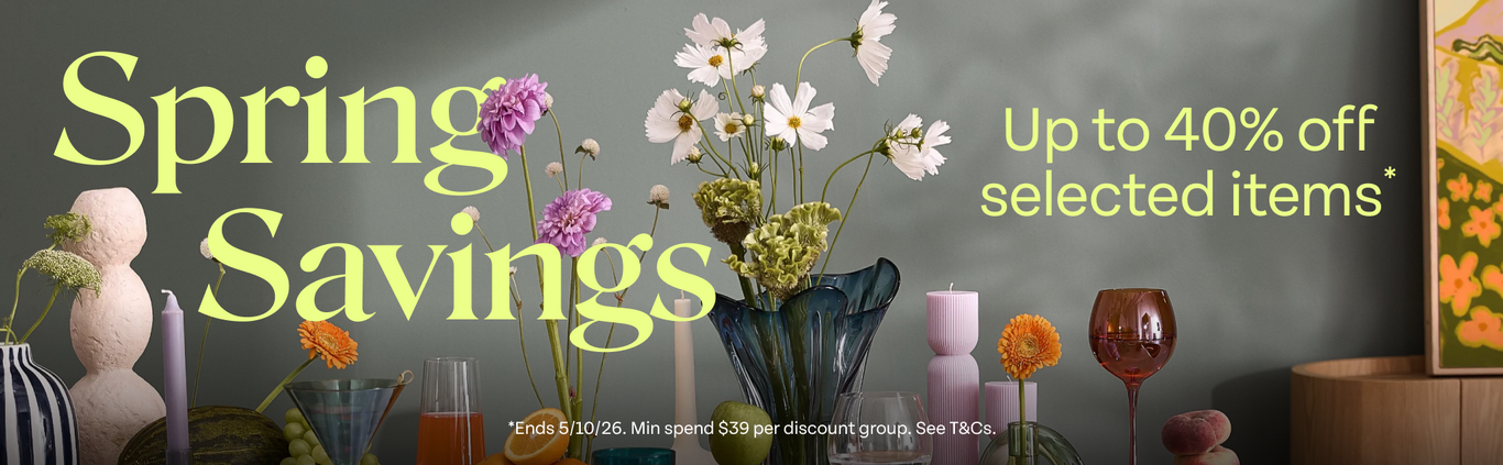 Spring Savings. Up to 40% off