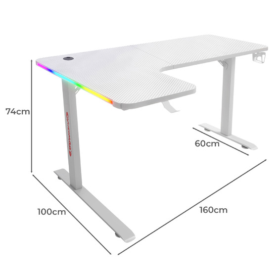 160cm Munro RGB LED Gaming Desk 1