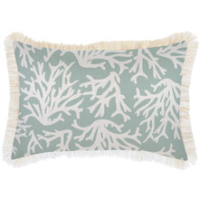 Coral Fringed Rectangular Outdoor Cushion