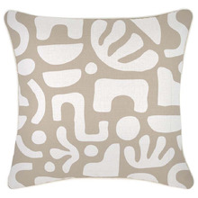 Piped Coastal Abstract Indoor/Outdoor Cushion