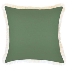 Fringed Coastal Solid Indoor/Outdoor Cushion