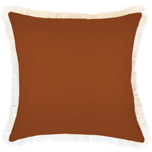 Fringed Coastal Solid Indoor/Outdoor Cushion