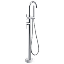 Kaya Chrome Floor Mounted Bath Mixer With Hand Shower