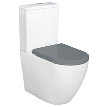 Alix Rimless Grey Seat S-Trap Back to Wall Toilet Suite