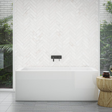 Sentor 1500mm Left Hand Acrylic Bath Tub With Tiling Lip