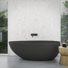 Bahama 1700mm Matte Black Freestanding Bath