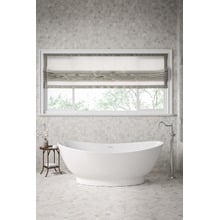 Antonia 1550mm Stone Bath Tub With Overflow