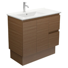 Dolce 900mm Walnut Freestanding Single Vanity with Ceramic Countertop