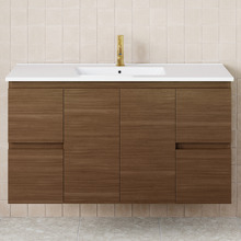 Dolce 1200mm Walnut Wall Hung Single Vanity