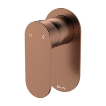 Empire Slim Brushed Copper Oval Shower/Bath Wall Mixer