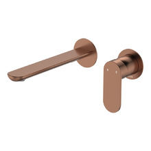 Empire Slim 200mm Brushed Copper Round Bath/Basin Wall Mixer Set