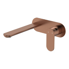 Empire Slim 200mm Brushed Copper Oval Bath/Basin Wall Mixer Set