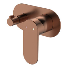 Empire Slim Brushed Copper Oval Wall Mixer Diverter