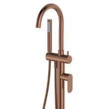 Empire Slim Floor Mounted Bath Mixer with Hand-held Shower