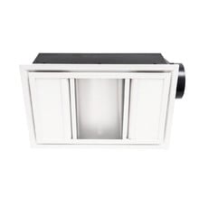 White Domino2 800W 3-in-1 Bathroom Heater with Exhaust Fan and LED Light