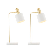 Addison Brushed Brass & Marble Table Lamp (Set of 2)