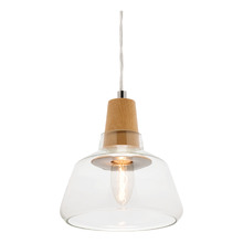 Venice Rubberwood & Glass Pendant Light