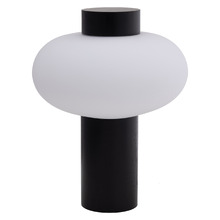 Luso Rubberwood & Opal Glass Table Lamp