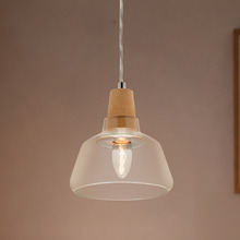 Venice Rubberwood & Glass Pendant Light
