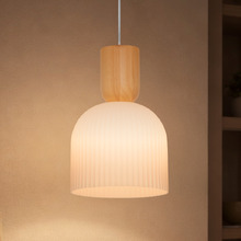 Madison Rubberwood & Glass Pendant Light