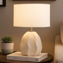 Reverie Ceramic & Linen Table Lamp