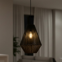 Dayton Steel & Rattan Pendant Light