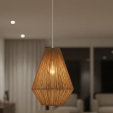 Dayton Steel & Rattan Pendant Light